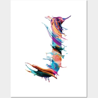 Colorful Painted Initial Letter J Posters and Art